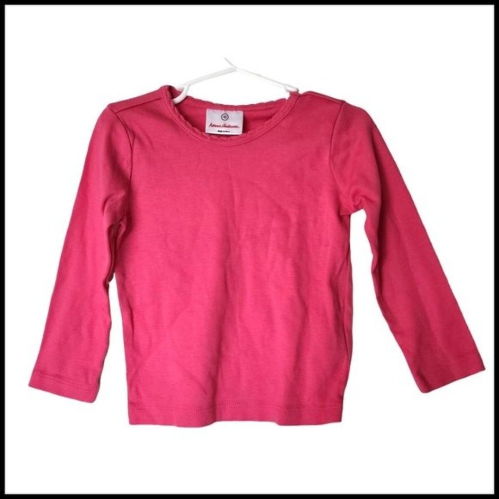 Hanna Andersson Girls Pink Soft Jersey‎ Long Sleeve Tee size 90 3 Years NWT